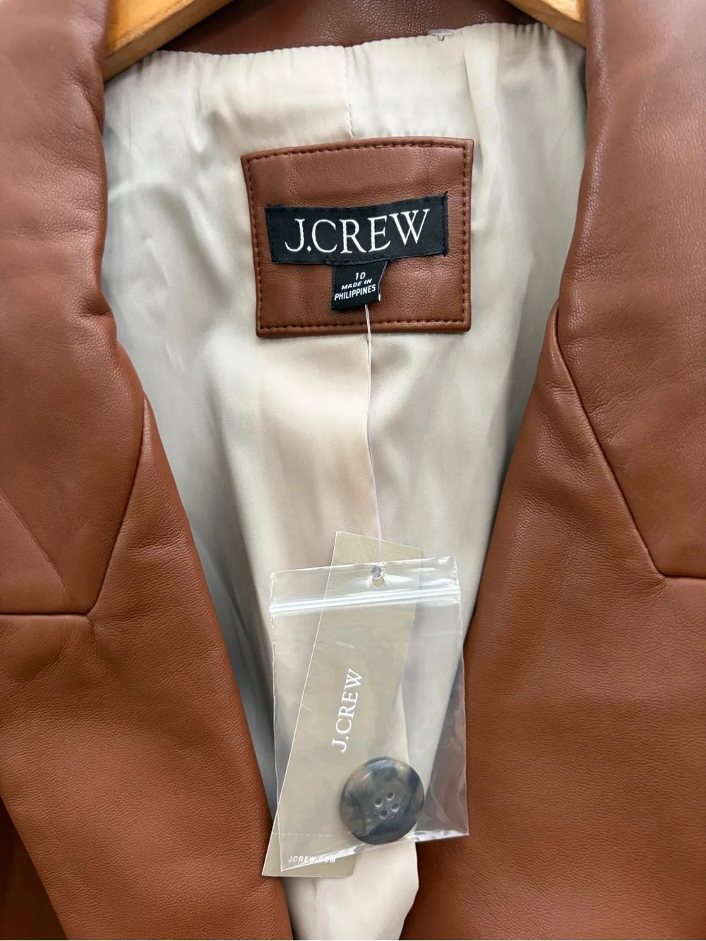 J Crew Vivienne Faux Leather Blazer NWT